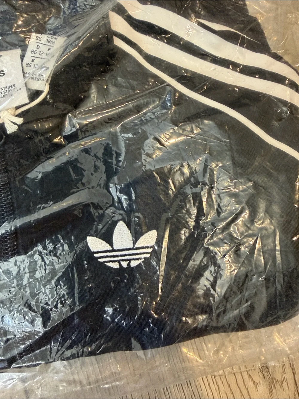 adidas Black Kids Track Jacket and Pants with White Stripes